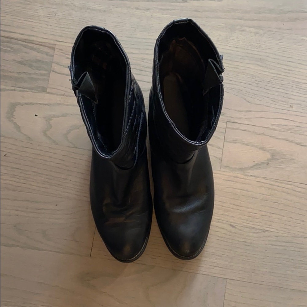 Black Leather Italian Boots - Size 10